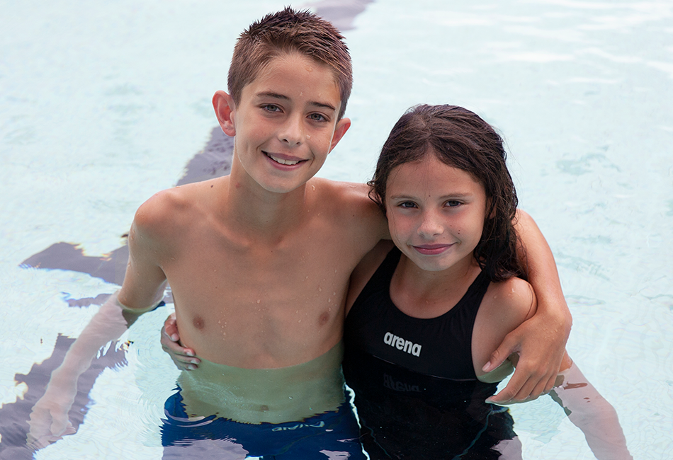 Swimming Siblings in the pool